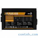 Блок питания 650 Вт AeroCool VX PLUS 650 (VX-650 PLUS***); 24+4+4 pin; 4xSATA; 3xIDE; 1xFloppy; 2x6+2-pin PCI-E; RET