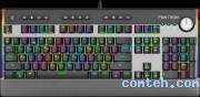 Клавиатура игровая Jet.A PANTEON T10 PRO CS Bl-Gr***; USB; механическая; 104 клавиши; 13 доп. клавиш; RGB подсветка; ENG\RUS; чёрный + серый