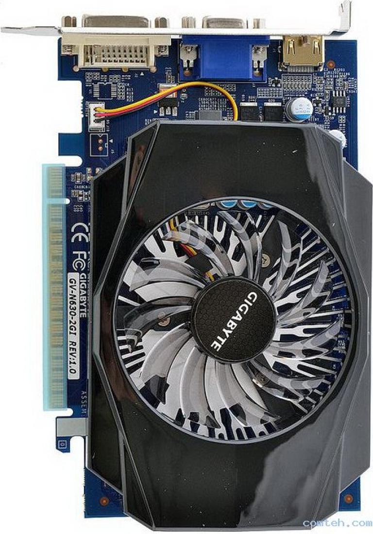 Comteh.com | Видеокарта NVIDIA GeForce GT 630 2 ГБ GDDR3 Gigabyte  (GV-N630-2GI). Цена, купить Видеокарта NVIDIA GeForce GT 630 2 ГБ GDDR3  Gigabyte (GV-N630-2GI) в Донецке, Макеевке, Горловке. Видеокарта NVIDIA  GeForce GT