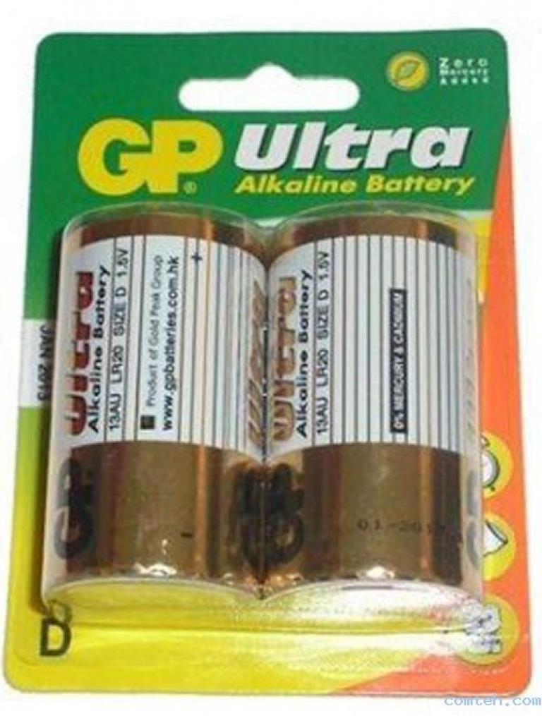 Батарейка D GP (13AUP-U2); щелочная; (упаковка 2 шт.) цена за штуку; блисте...