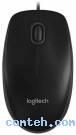 Мышь проводная Logitech B100 (910-006605***); USB; оптический; 800 dpi; 3 кнопки; колесо прокрутки; чёрный