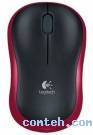 Мышь беспроводная Logitech M185 Black+Red (910-002633***); 2.4 ГГц; USB; оптический; 1000 dpi; 3 кнопки; колесо-кнопка; 1хАА; чёрный + красный
