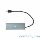 Концентратор USB внешний Digma HUB-4U3.0-UC-G***; USB Type C; USB 3.0; 4-порта; серый 
