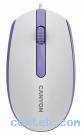 Мышь проводная Canyon CNE-CMS10WL***; USB; оптический; 1000 dpi; 3 кнопки; колесо-кнопка; белый + фиолетовый