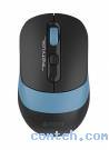 Мышь беспроводная A4Tech Fstyler FG10CS Air (FG10CS AIR ASH BLUE***); 2.4 ГГц; USB Type A+Type C; оптический; 2000 dpi; 4 кнопки; колесо-кнопка; бесшумная; чёрный + синий
