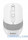 Мышь беспроводная A4Tech Fstyler FG10CS Air (FG10CS AIR GRAYISH WHITE***); 2.4 ГГц; USB Type A+Type C; оптический; 2000 dpi; 4 кнопки; колесо-кнопка; бесшумная; белый + серый