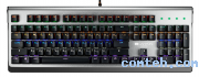 Клавиатура игровая Canyon Interceptor (CND-SKB8-RU***); USB; механическая; 104 клавиши; 17 доп. клавиш; подсветка RGB; ENG\RUS; чёрный + серебристый