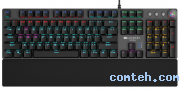 Клавиатура игровая Canyon Nightfall (CND-SKB7-RU***); USB; механическая; 108 клавиш; подсветка; подставка под запястья; ENG\RUS; чёрный