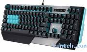 Клавиатура игровая A4Tech Bloody B865; USB; механическая; 7 (+FN); подсветка LED; optical switches; ENG\RUS; чёрный + синий